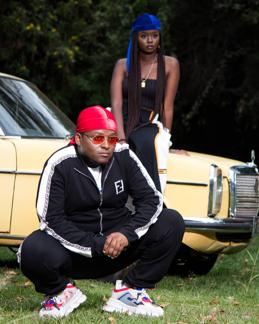 Mbithi on set of 'Unavyonipenda' music video shoot. photo credit: Instagram/luhyaheat