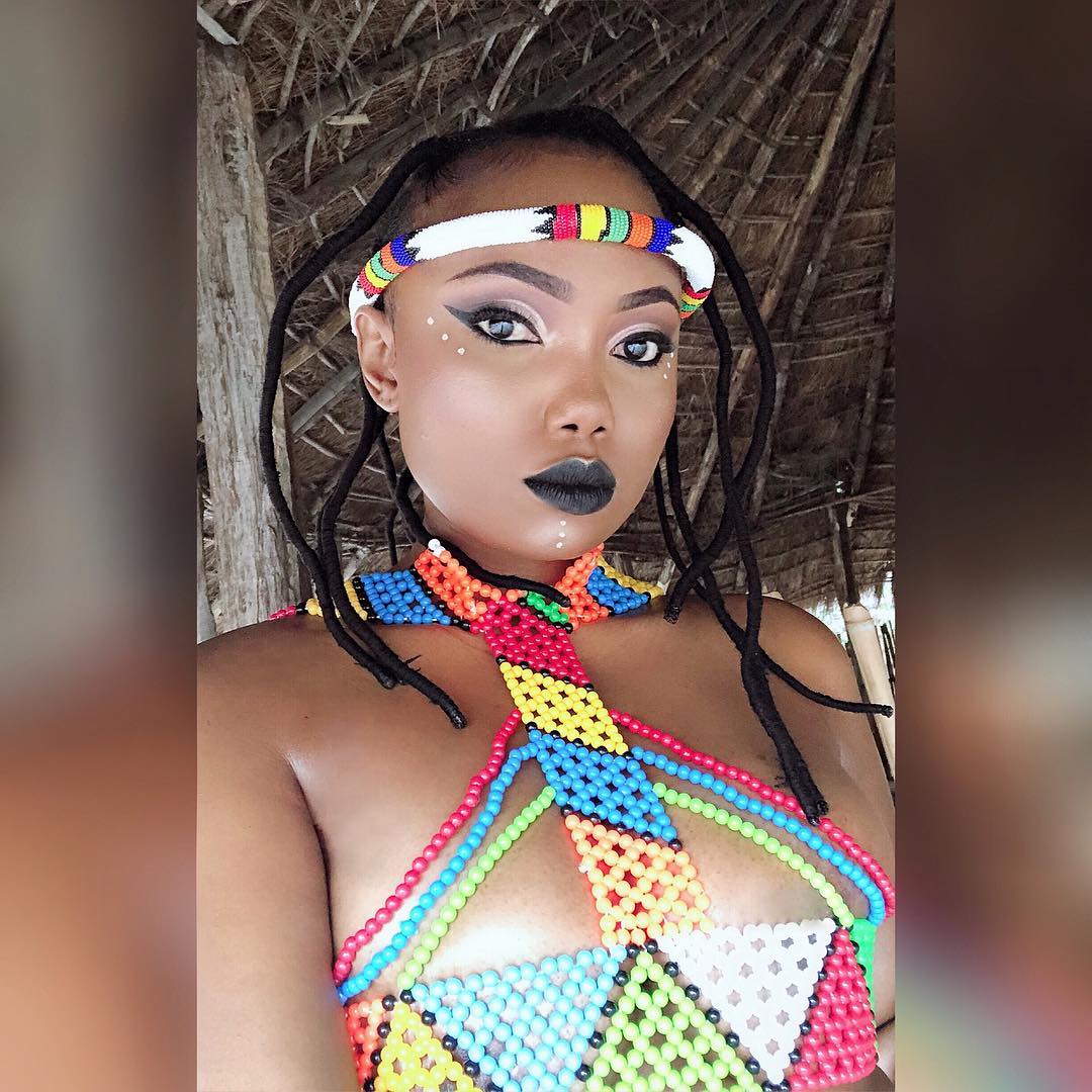 Sanchoka as a Zulu woman. photo credit: Instagram/sanchiworld