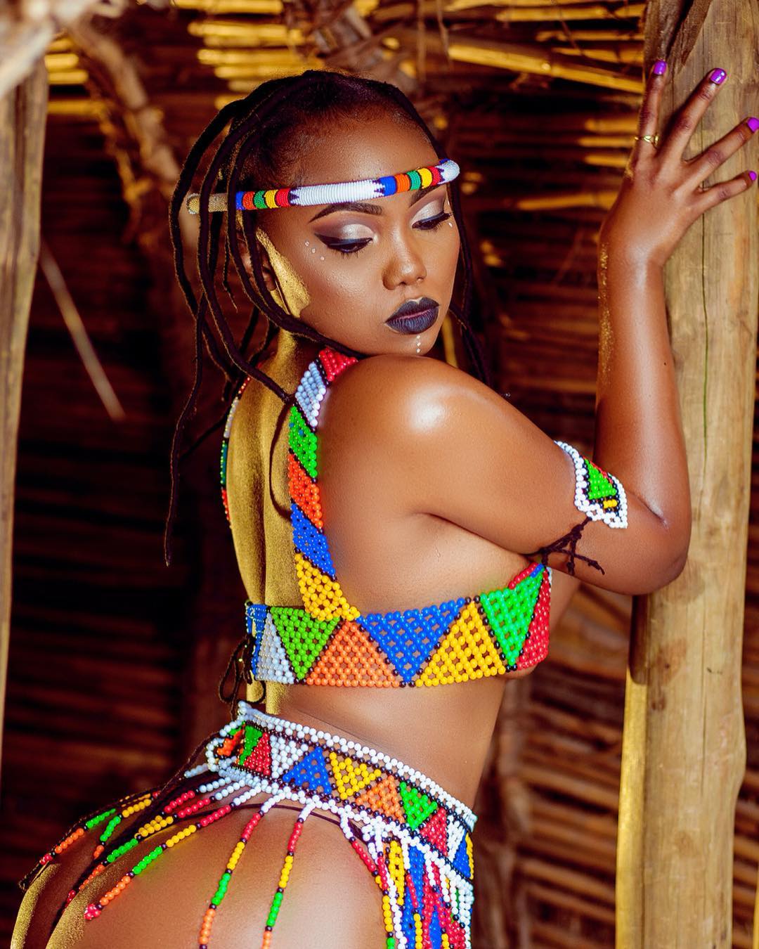 Sanchoka as a Zulu woman. photo credit: Instagram/sanchiworld
