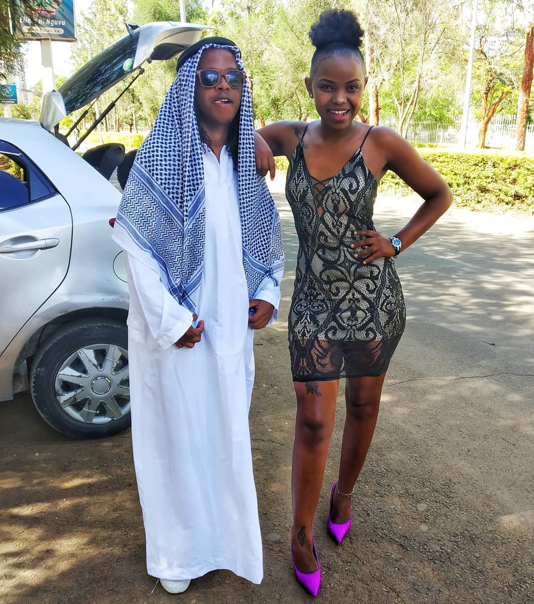 Stitch Blaze and the video vixen who plays on the cameo on the 'Runnin around' music video. photo credit: Instagram/stitchybaze