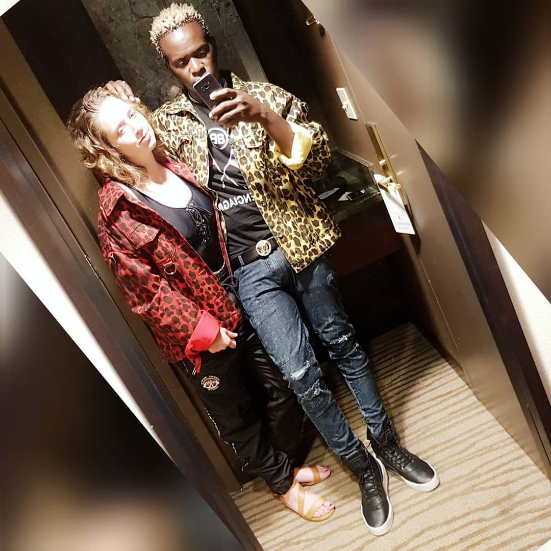Willy Paul with his Caucasian American girlfriend in Houston. photo credit: Instagram/willy.paul.msafi