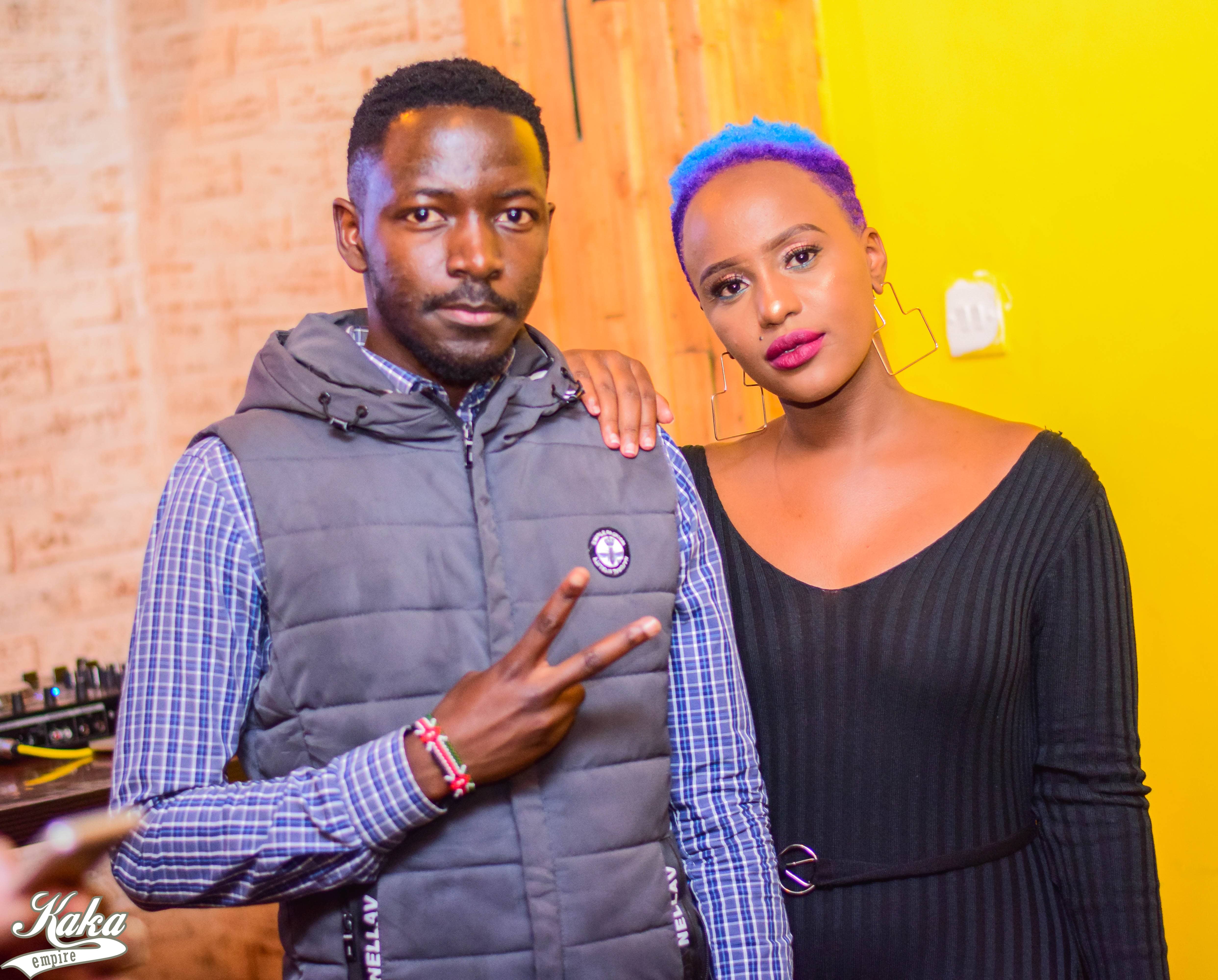 Femi One with record producer Ricco Beatz who is has produced for her in the 'XXV' EP that was officially released last Thursday on her birthday