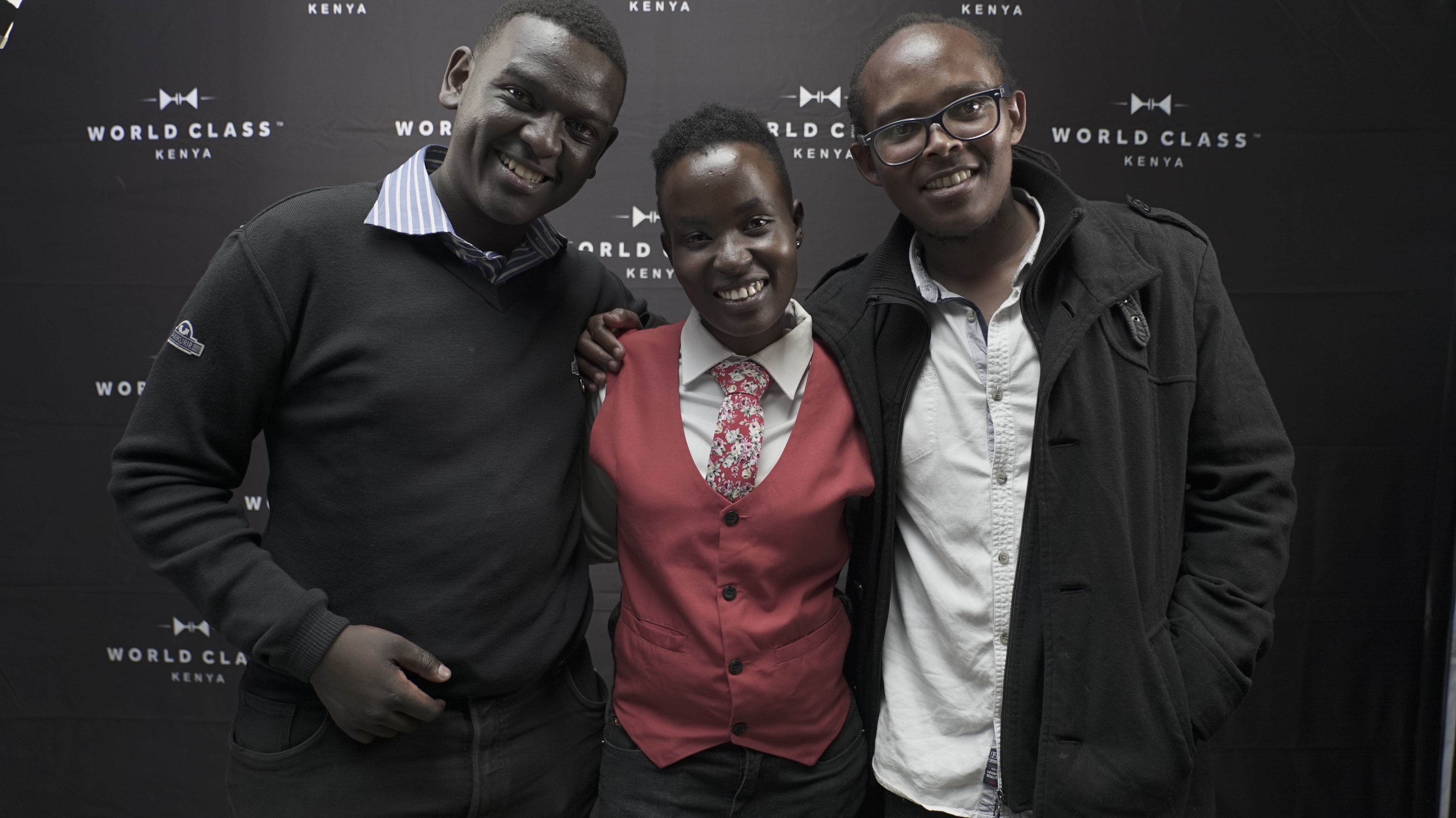 (L-R) Adolf Maina, Josephine Nguono and Samuel Ngoyo during the World Class Finale at Tusker Grounds.