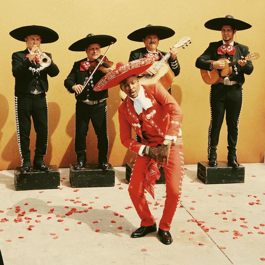 YG on set of the music video shoot for 'Go Loko' which features Tyga and Jon Z. photo credit: Instagram/yg