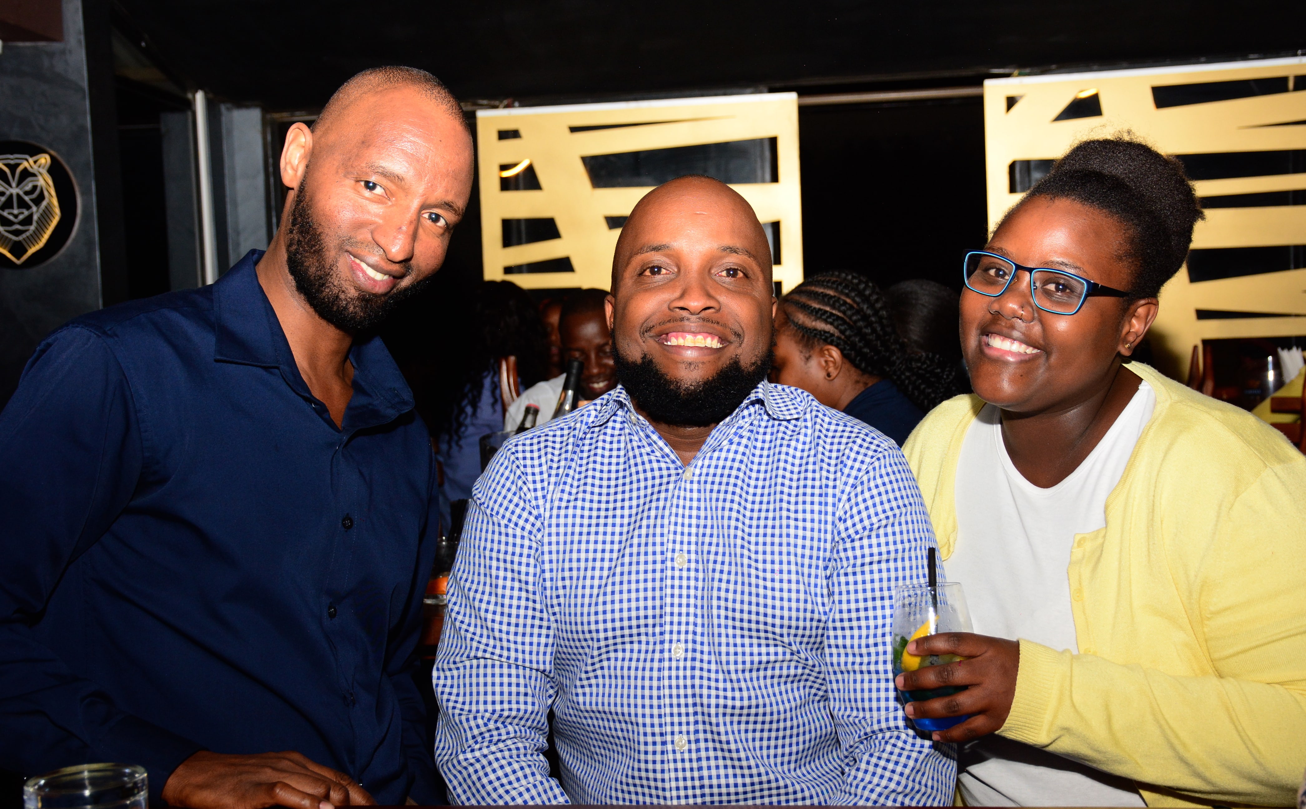 (L-R) David Kimondo, George Mwandaga, Waitherero Githu from EABL during the third edition of the Ciroc Life Party series at Milan.
