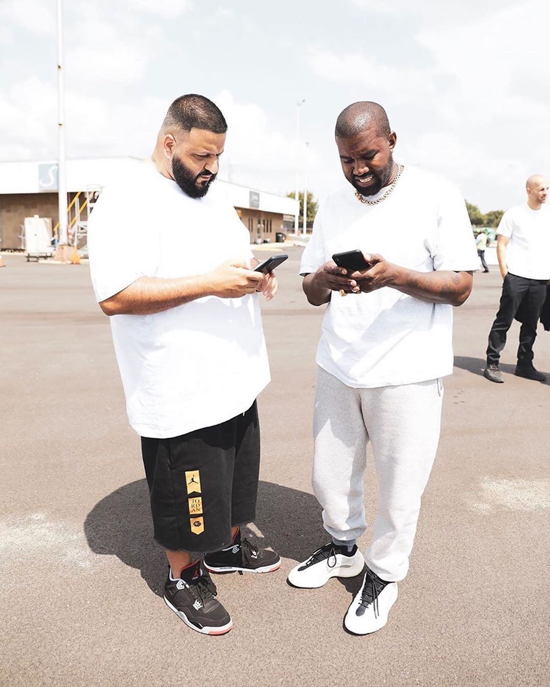 Kanye West and DJ Khaled at a private airstrip in Atlanta after Sunday Service. photo credit: Instagram/ivanberrios