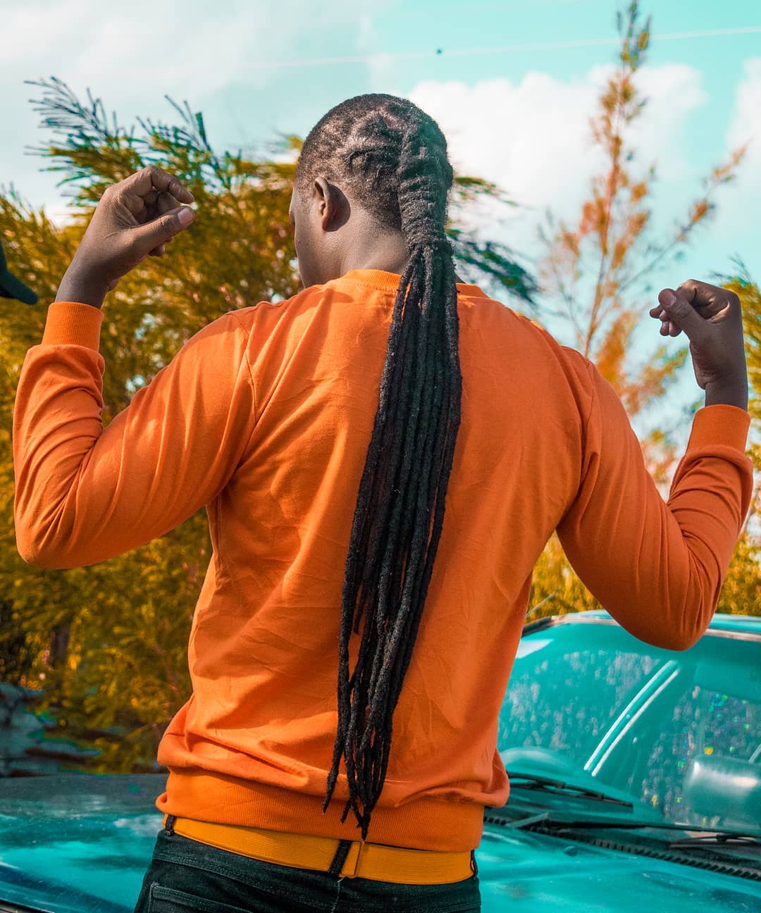 Japesa showing off his long ponytail, he is the only artiste in east Africa who has a long signature ponytail. photo credit: Instagram/japesakenya
