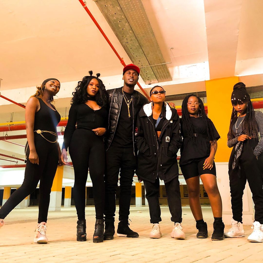 from left to right: Frida Amani, Dyana Cods, King Kaka, She Flo, Tilly and Silverstone Barz. photo credit: Instagram/thekingkaka