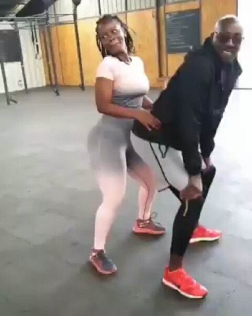 Bien-Aime Baraza and Corazon Kwamboka goofing around