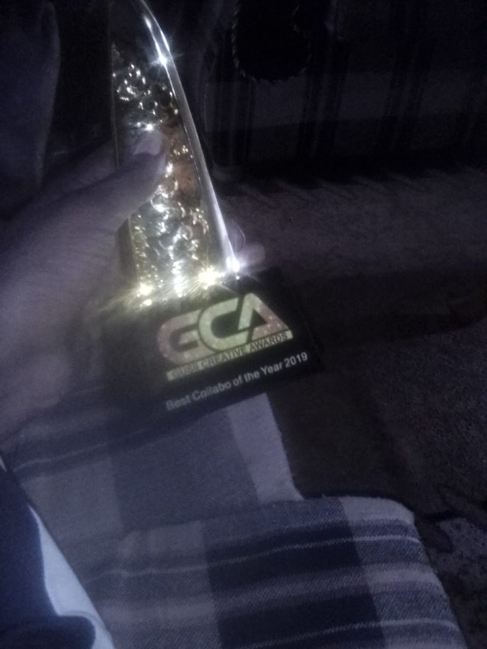 The Gusii Creative Award that Smallz Lethal for the category of 'Best collaboration of the Year 2019. Photo credit: Instagram/Instagram/smallzlethal