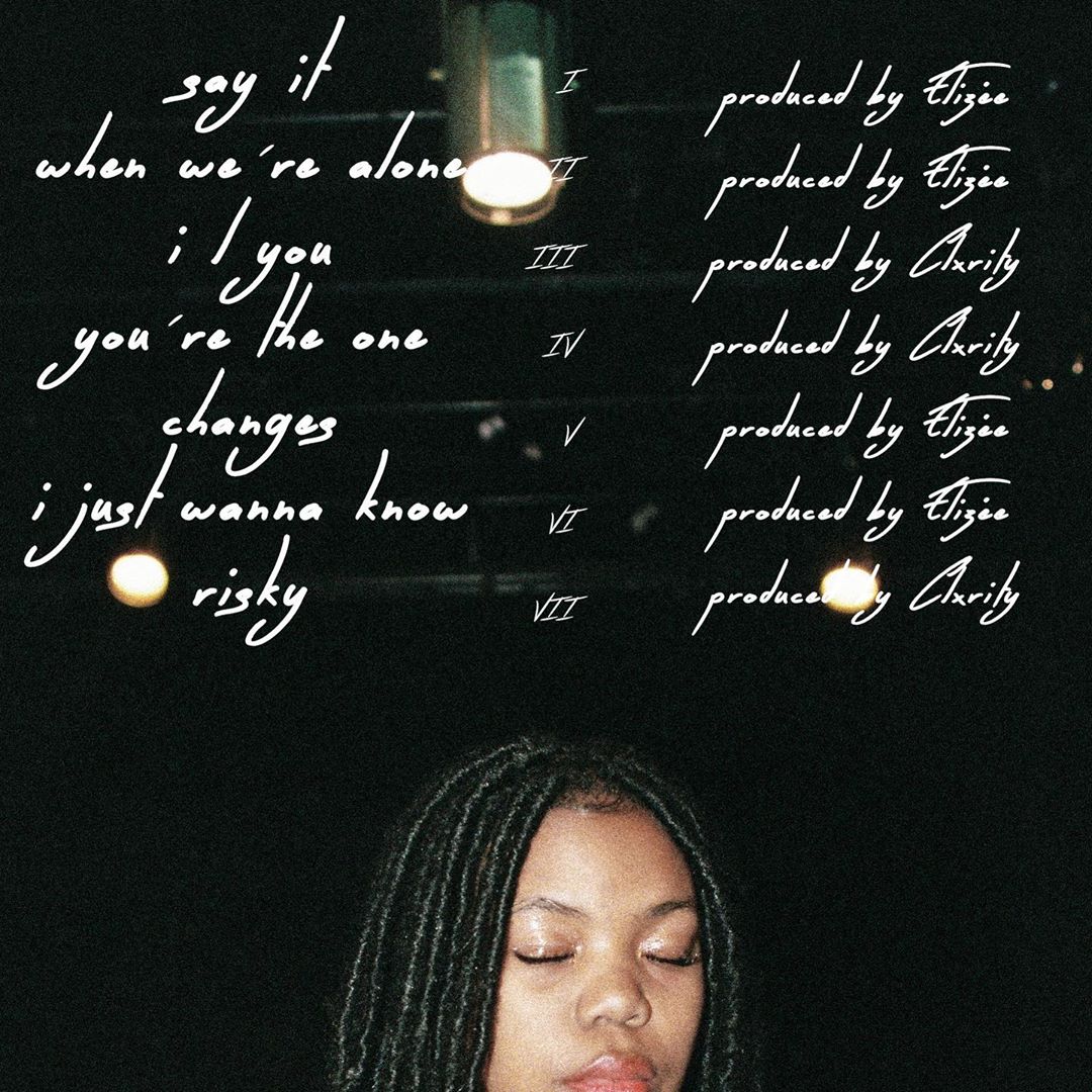 The official back cover art and tracklist for Elaine's 'Elements' EP which she released independently as an independent artiste. Photo credit: Instagram/lainey_mukz