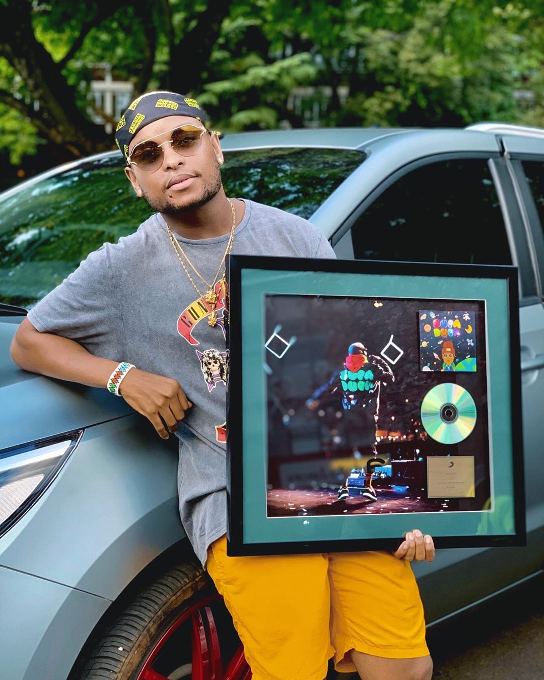 K.O holding his plaque for his hit record, 'Supa Dupa' off his 2019 project PTY UnLTD. It's the only hip hop plaque that was issued for a 2019 hip hop project. Photo credit: Instagram/Instagram