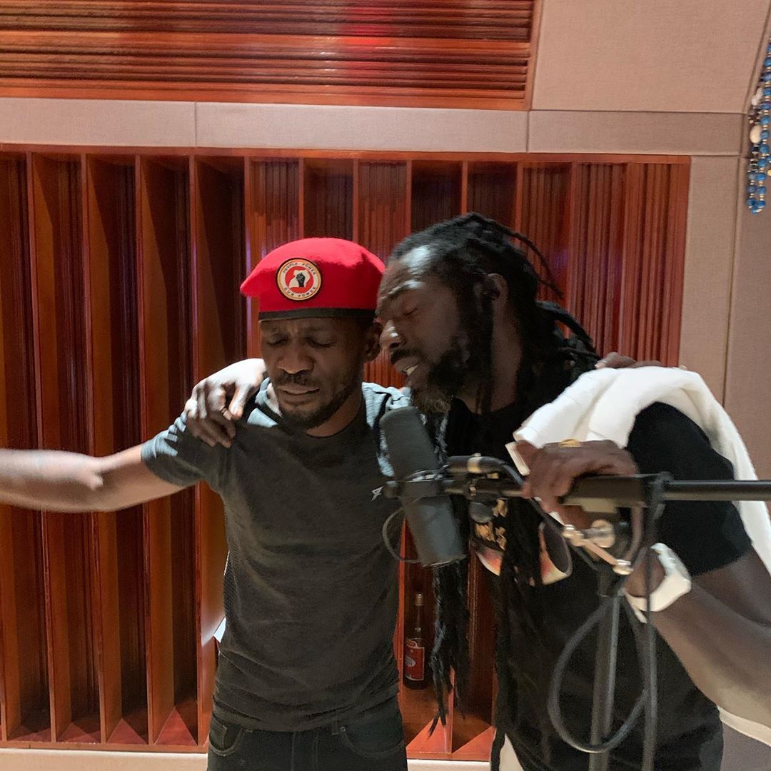 Buju Banton and Bobby Wine in the studio working on a record that according to Buju; "every one is going to love". Photo credit: Instagram/bujuofficial
