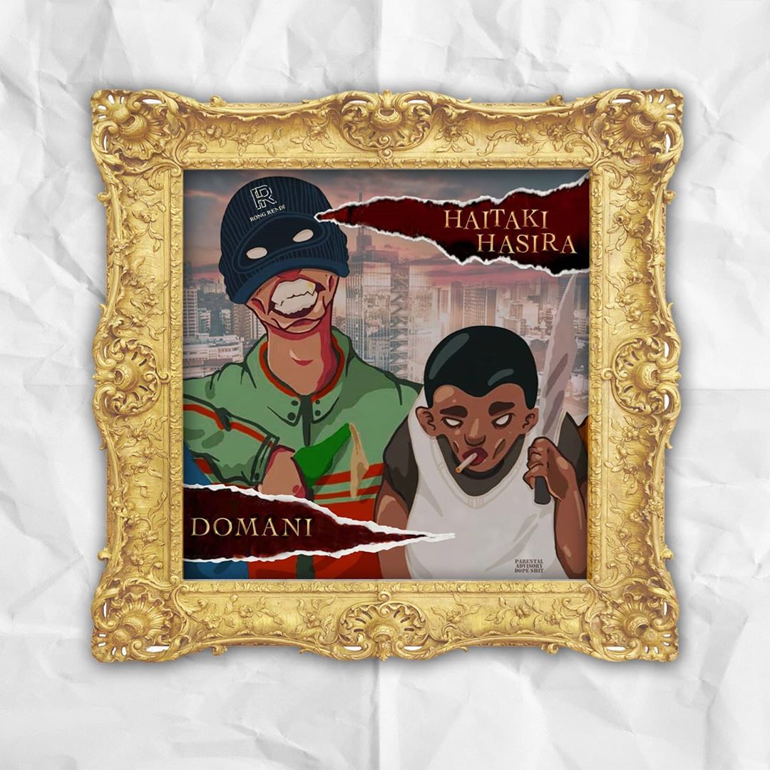 The official front album cover for Domani Munga's debut project 'Haitaki Hasira'. Photo credit: Instagram/wakadinali