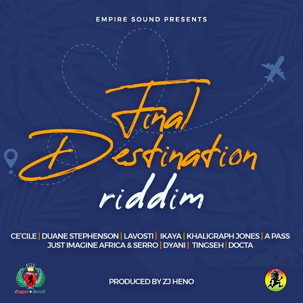 The official cover art for ZJ Heno's 'Final Destination riddim' project. Photo credit: Instagram/zjheno