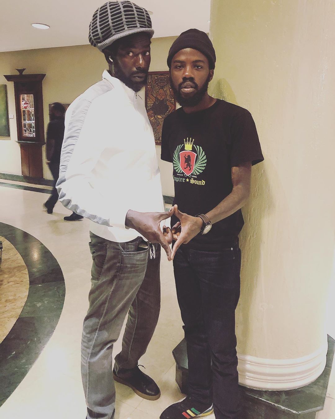 Multi talented ZJ Heno with the legend Buju Banton in Nairobi who came for a concert, his concert in Nairobi, Kenya. ZJ Heno executively produced the 'Final Destination Riddim'. Photo credit: Instagram/zjheno