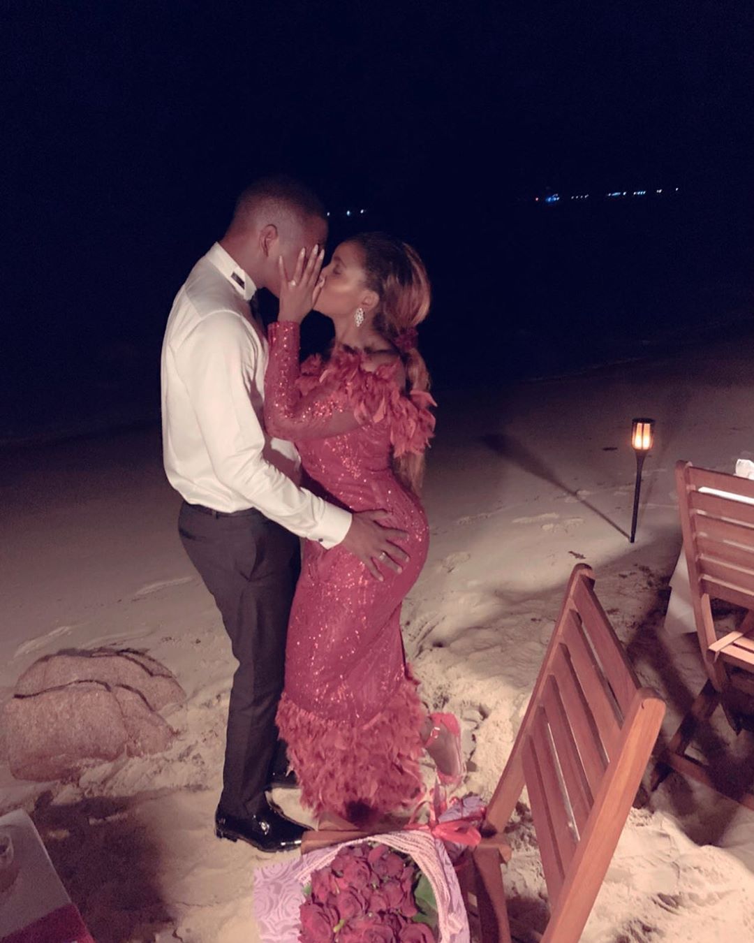 Anerlisa Muigai with her boyfriend, Ben Pol on this year's Valentine's Day celebrating in Praslin Island, Seychelles where they flew out just for the occassion. Photo credit: Instagram/anerlisa