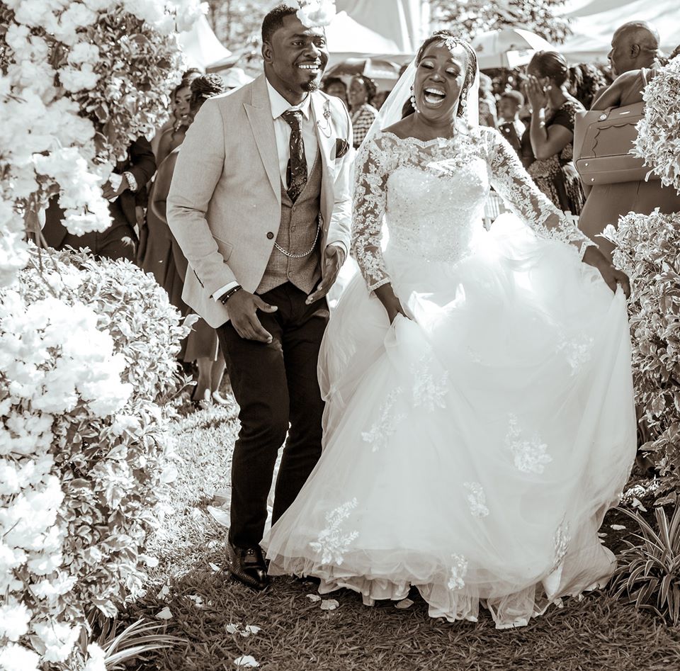 Singer Ruth Matete with husband Pastor John Apewajoye on their wedding day last year. Photo credit: Facebook/Ruth Luxo Matete
