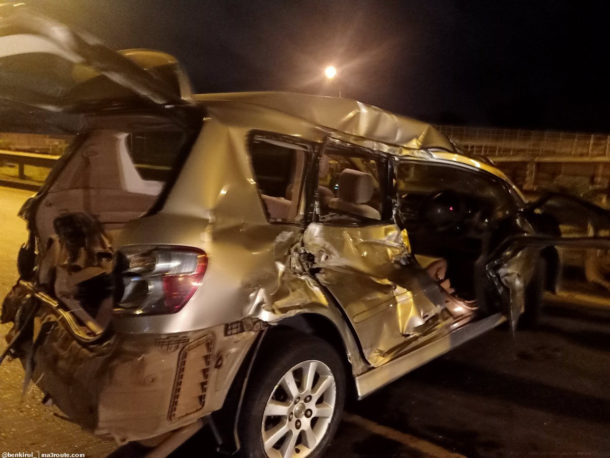 The car that the late popular Kikuyu Benga musician Jimmy Wayuni was driving prior to his untimely demise. Photo credit: Twitter