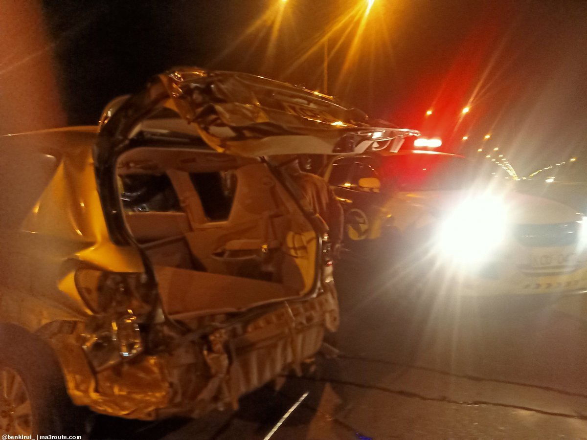 The car that the late popular Kikuyu Benga musician Jimmy Wayuni was driving prior to his untimely demise. Photo credit: Twitter