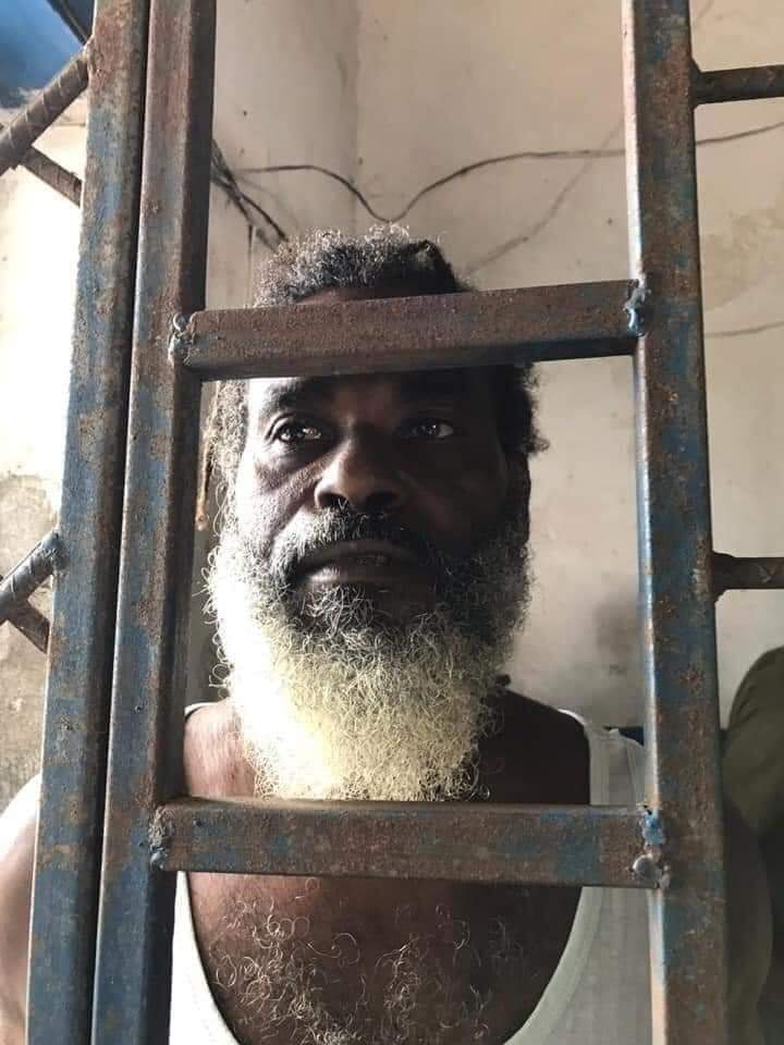 Omar Lali in Lamu Police Station on Monday. Photo credit: SDE/courtesy