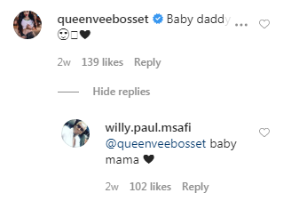 Vera Sidika and Willy Paul flirting online