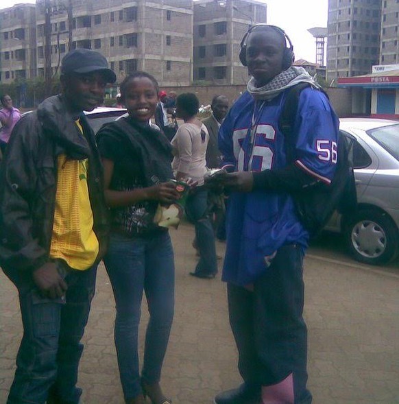 Khaligraph Jones selling his debut mixtape 'The Take Over' to fans in Nairobi streets back in 2010. Photo credit: Instagram/khaligraph_jones
