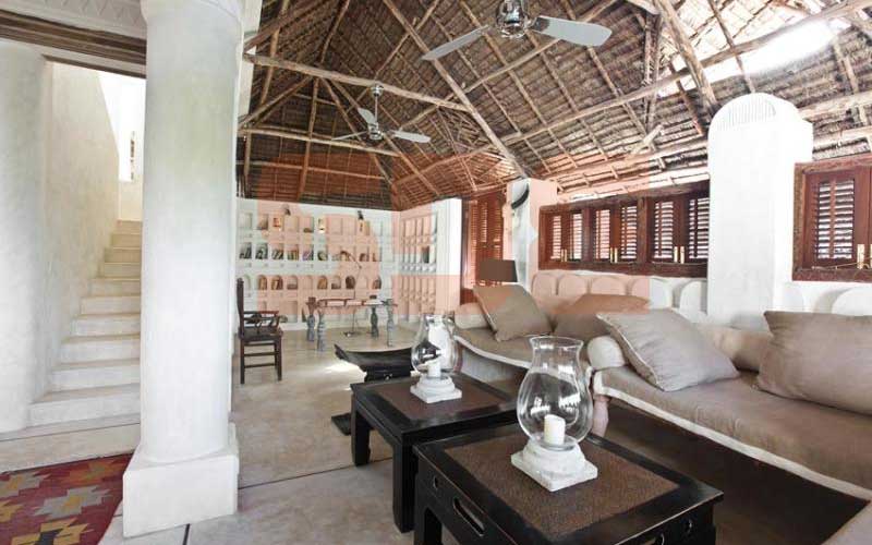 The flight of stairs where Tecra Muigai is alleged to have fell off from. On the right is the couch that Omar Lali was sleeping on where Tecra fell down the flight of stairs. Photo credit: SDE/courtesy