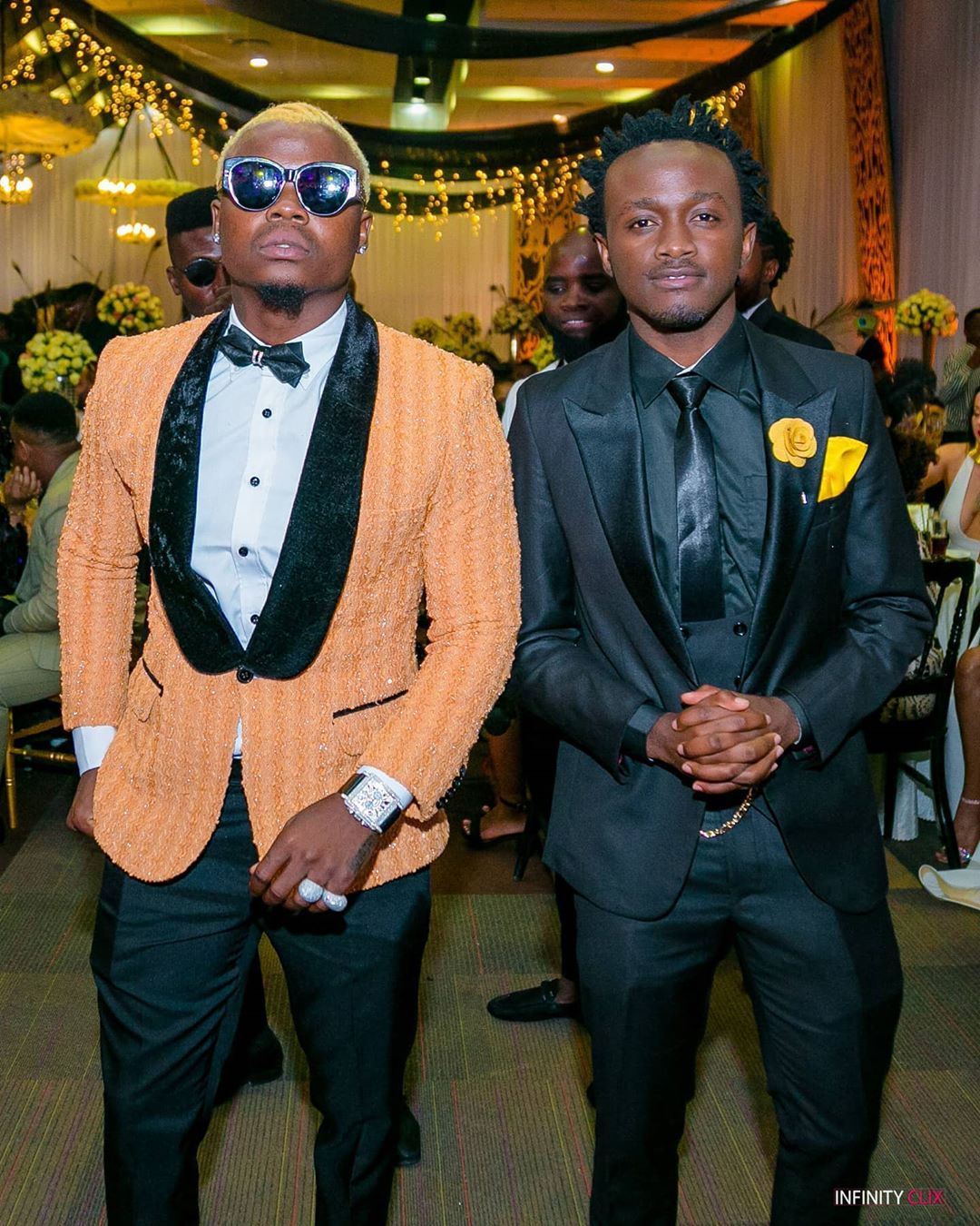 Bahati and Harmonize a few years ago in a WCB function. Photo credit: Instagram/bahatikenya