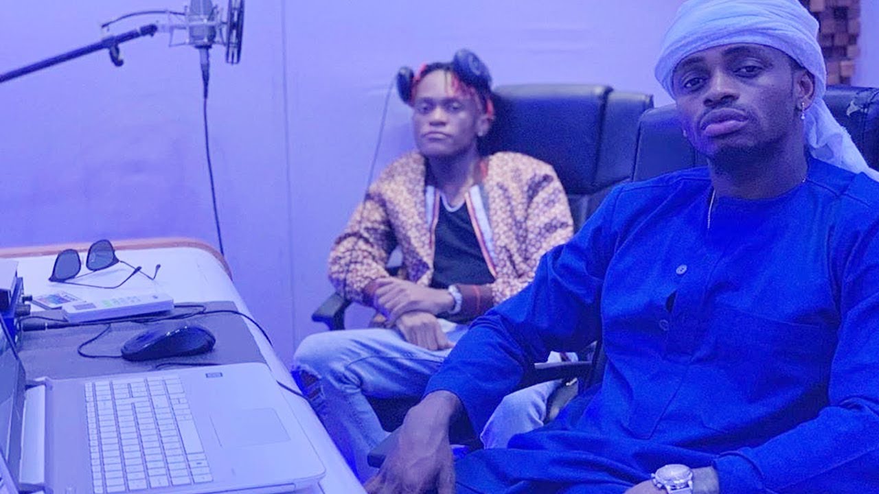 Diamond Platnumz and Innos'b in the studio before they released yope remix. Photo credit: Instagram/diamondplatnumz
