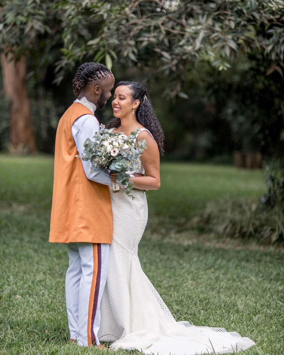 Wanja Wahoro and Junior Nyong'o tied the knot in a low-key wedding at Zereniti House. Photo credit: Instagram/wanjawohoro
