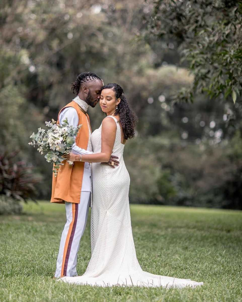 Wanja Wahoro and Junior Nyong'o tied the knot in a low-key wedding at Zereniti House. Photo credit: Instagram/wanjawohoro