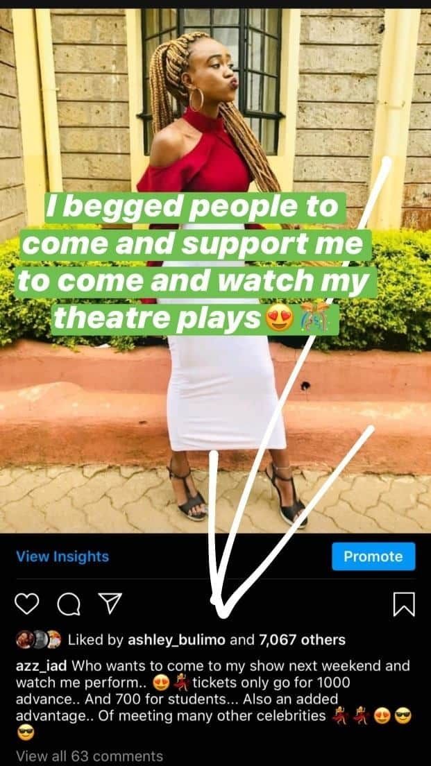 Azziad Nasenya's post that almost had her give up on her dream of becoming an actor