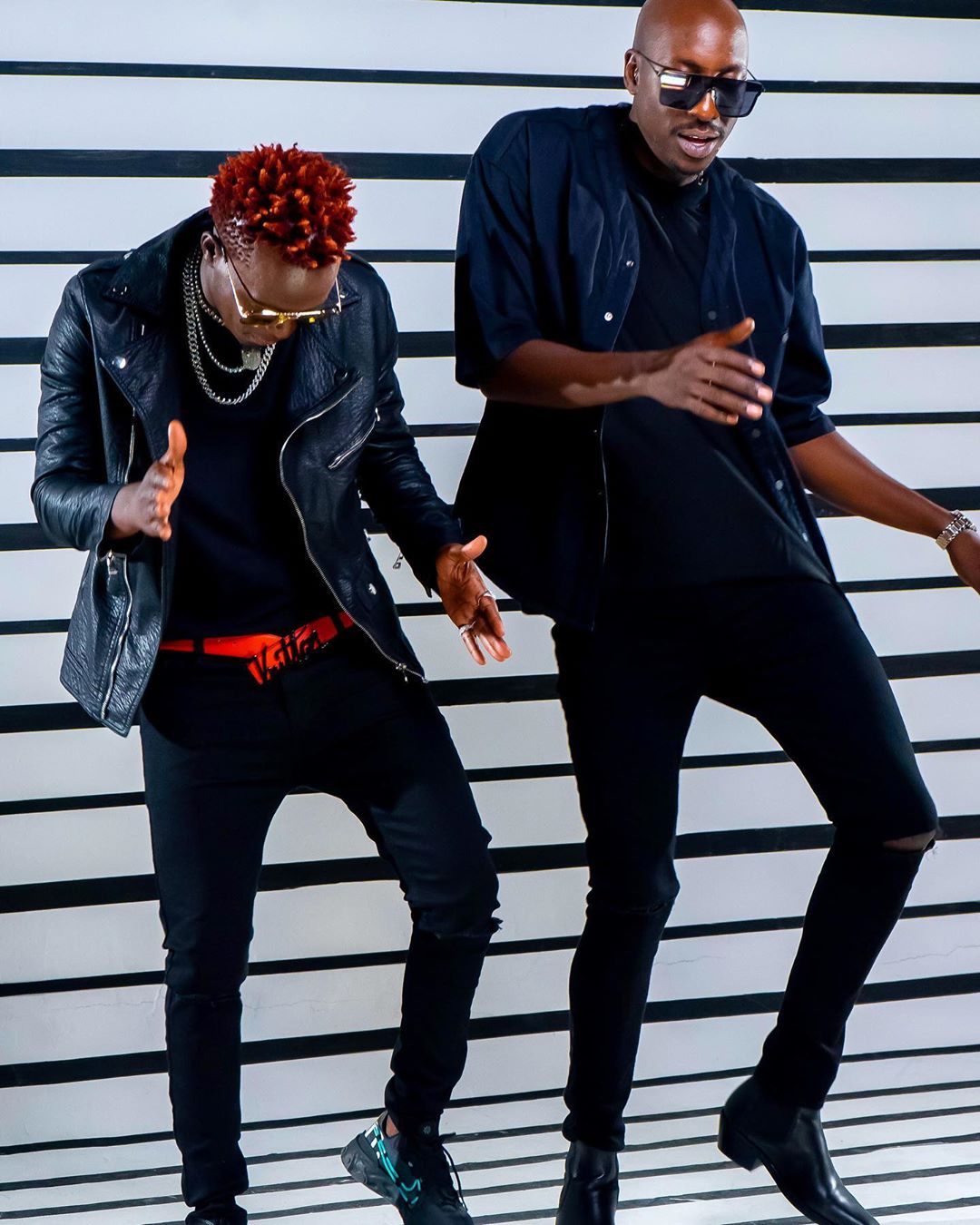 Willy Paul and Bien-Aimé Baraza Alusa on set of their unreleased-yet-ready music video. Photo credit: Instagram/willy.paul.msafi