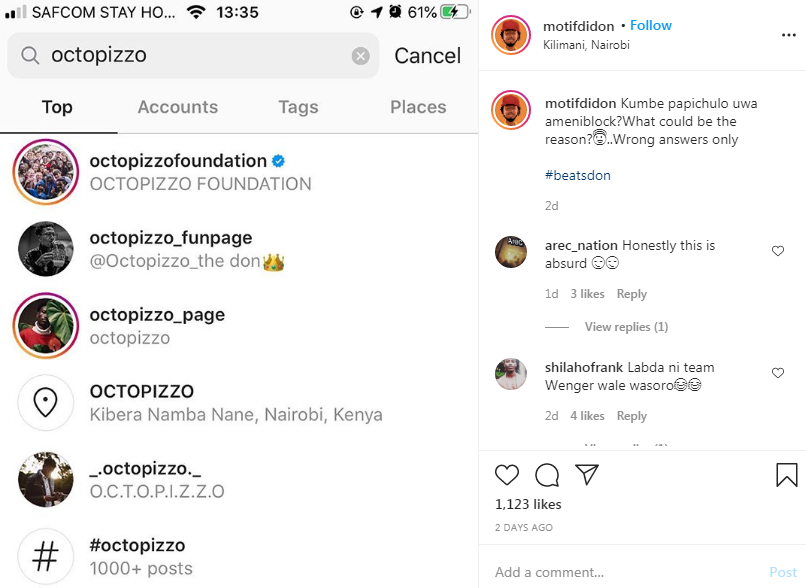 Motif Di Don cries foul after finding out Octopizzo has blocked him on social media