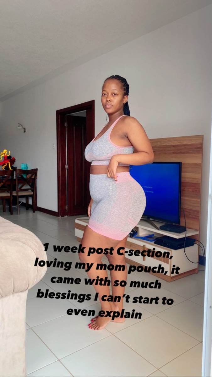 Corazon Kwamboka's body after one week of giving birth