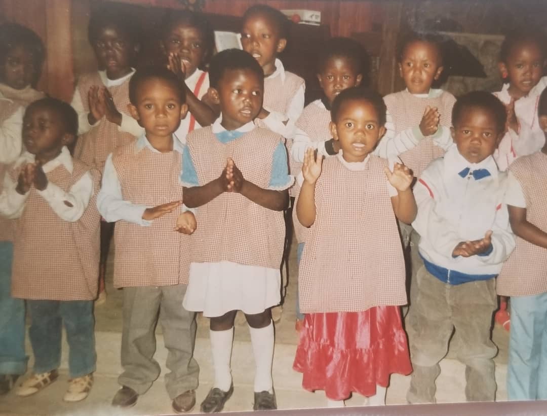 A very young Eunice Njeri singing at the Nanyuki Baptism Primary School. Photo credit: Instagram/eunicenjeri