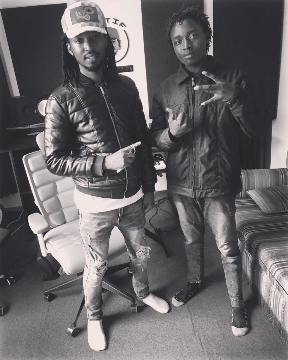 Motif Di Don and Rudra Kartel in his studio. Rudra already has fans asking for him to release the song that he teased online. Photo credit: Instagram/motifdidnot