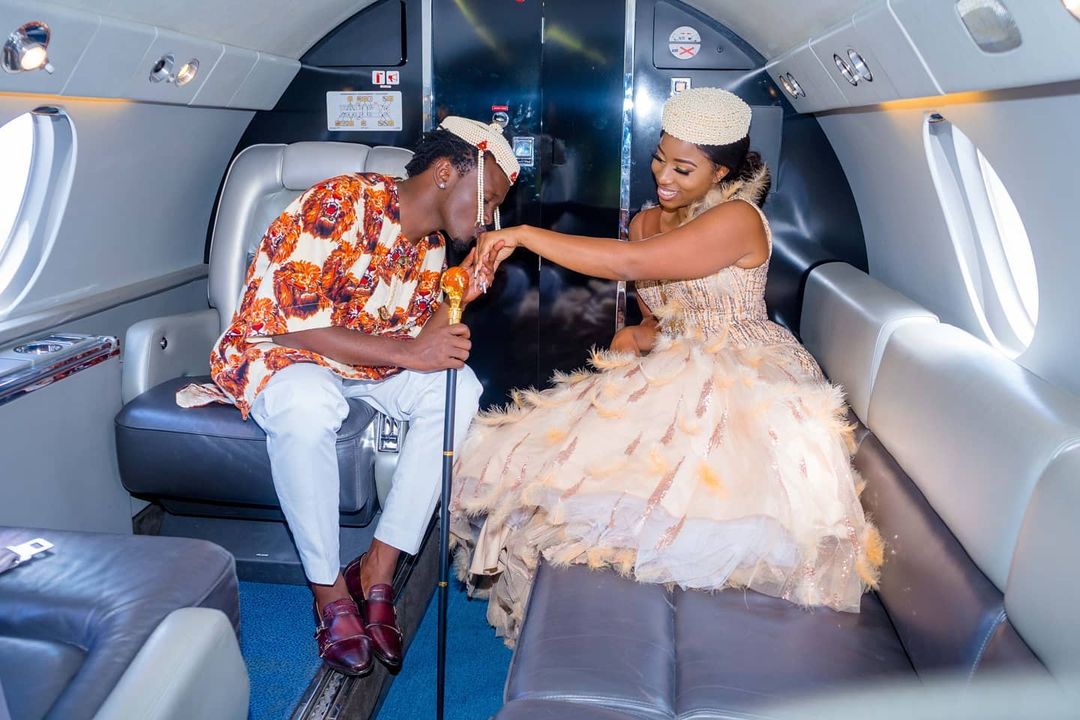 Diana Marua and her husband, Bahati who is also the father to her two children on set of their 'Mtaachana' music video shoot. Photo credit: Instagram/bahatikenya