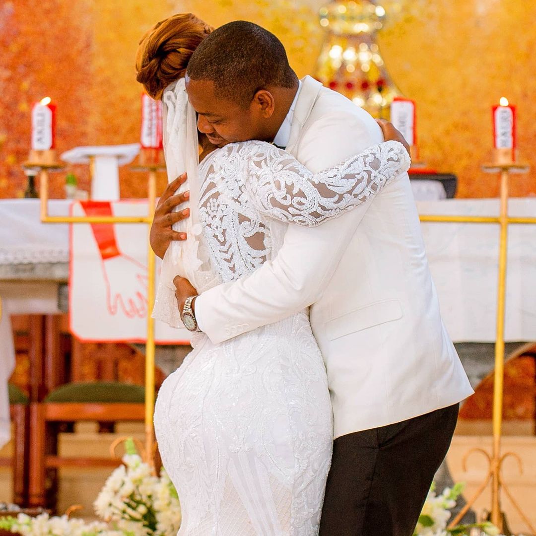 Anerlisa Muigai and her musician boyfriend Ben Pol in their hush-hush wedding day. Photo credit: Instagram/anerlisa