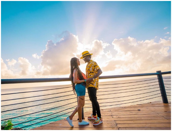 Bahati wiith a light-skinned model who was featured as the main vixen in his music video 'Mi Amor'