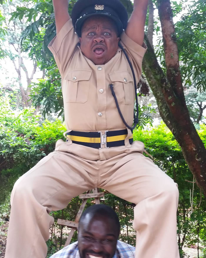 Inspekta Mwala on the set of shooting an episode of 'Inspekta Mwala' that has been airing on Citizen TV for over a decade. Photo credit: courtesy