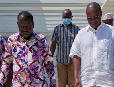 Kilifi Governor Amason Kingi disagrees with Raila Odinga publicly in BBI rally