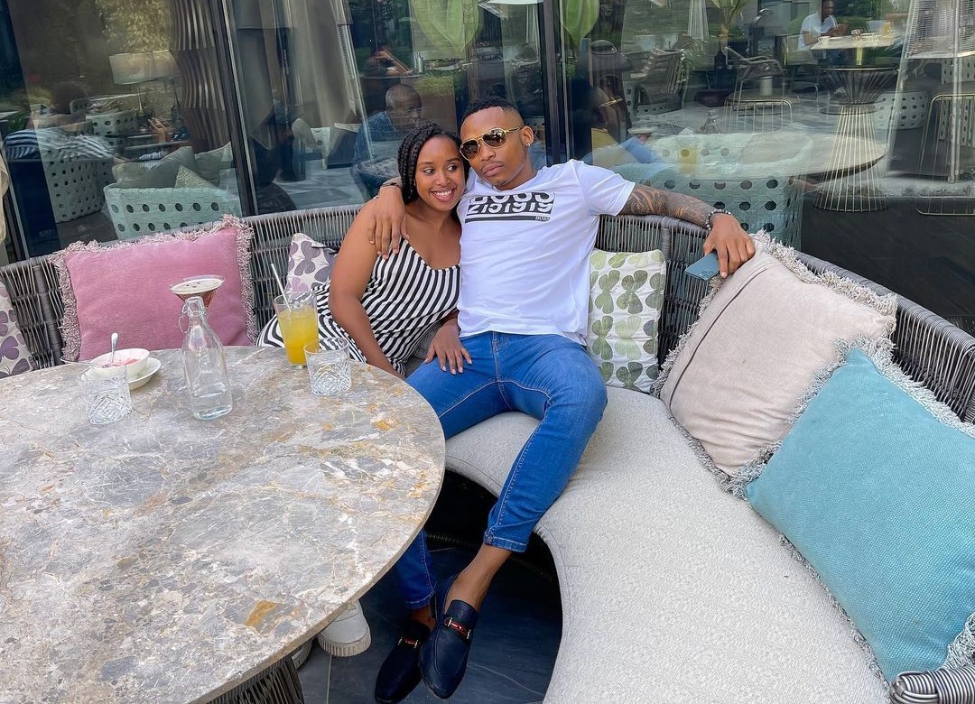 Otile Brown receives girlfriend Nabayet from the airport