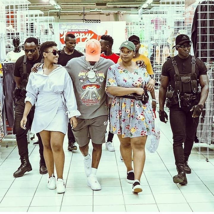 Harmonize together with Paula Kajala, and his girlfriend Kajala Masanja. Photo credit: Instagram/kajalla_masanja