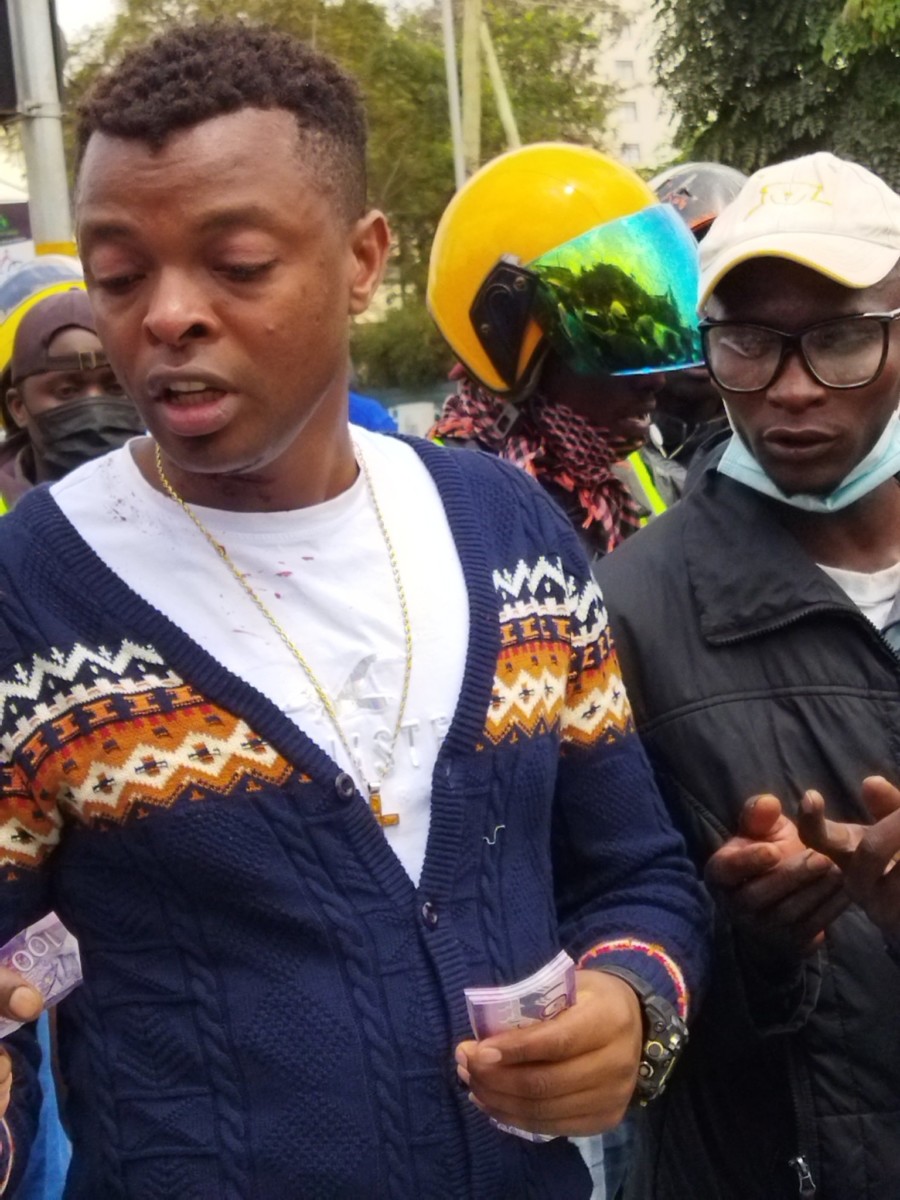 Ringtone Apoko after the incident earlier today. Photo credit: Twitter
