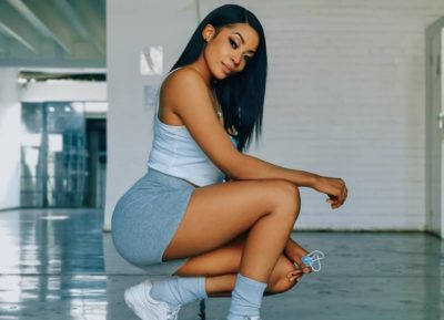 Huddah Monroe stuns in a red mini shirt dress