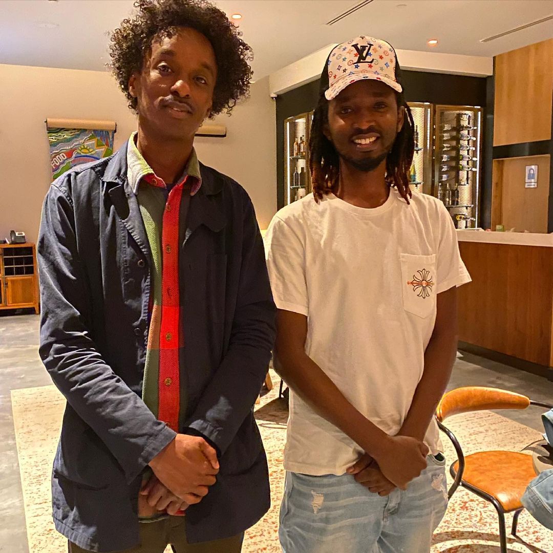 Motif Di Don together with the one and only K'naan, the 'Wavin Flag' hitmaker. Photo credit: Instagram/motifdidon