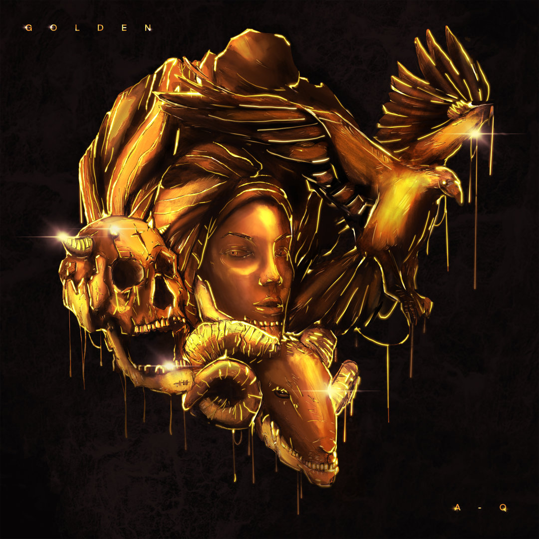 The official cover art for A-Q's 'GOLDEN' studio album