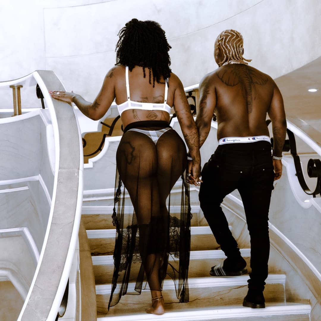 Nicole Joyce Berry and Harmonize on set of the 'Bedroom' music video. Photo credit: Instagram/harmonize_tz